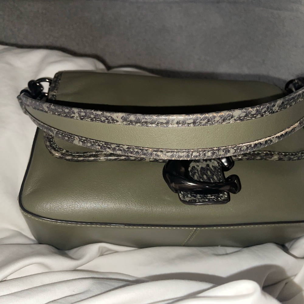 SOLD OUT RARE Coach Tabby Soft Leather With Snakeskin Detail Shoulder Bag - Picture 9 of 12